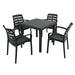 Trabella Salerno Square Table with 4 Siena Chairs Garden Set Anthracite Dining Sets Trabella   