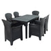 Trabella Roma Rectangular Table with 6 Sicily Chairs Set Anthracite Dining Sets Trabella   