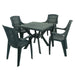 Trabella Turin Table with 4 Parma Chairs Garden Set in Green Dining Sets Trabella   