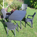 Trabella Rimini Rectangular Table With 4 Parma Chairs Set Anthracite Grey Dining Sets Trabella   