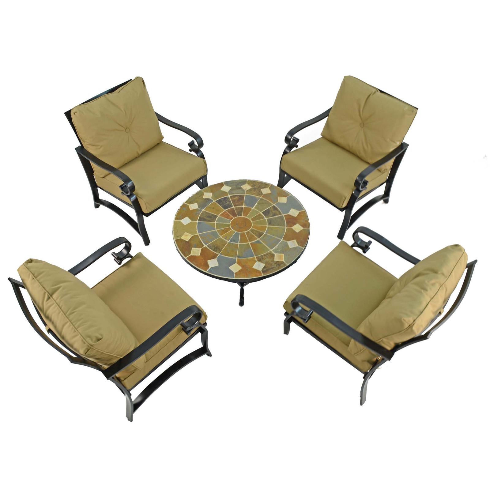 Exclusive Garden Granada 91cm Coffee Table With 4 Windsor Lounge Chair Set Dining Sets Exclusive Garden   