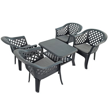 Trabella Savona Coffee Table With 4 Savona Chairs Anthracite Dining Sets Trabella   
