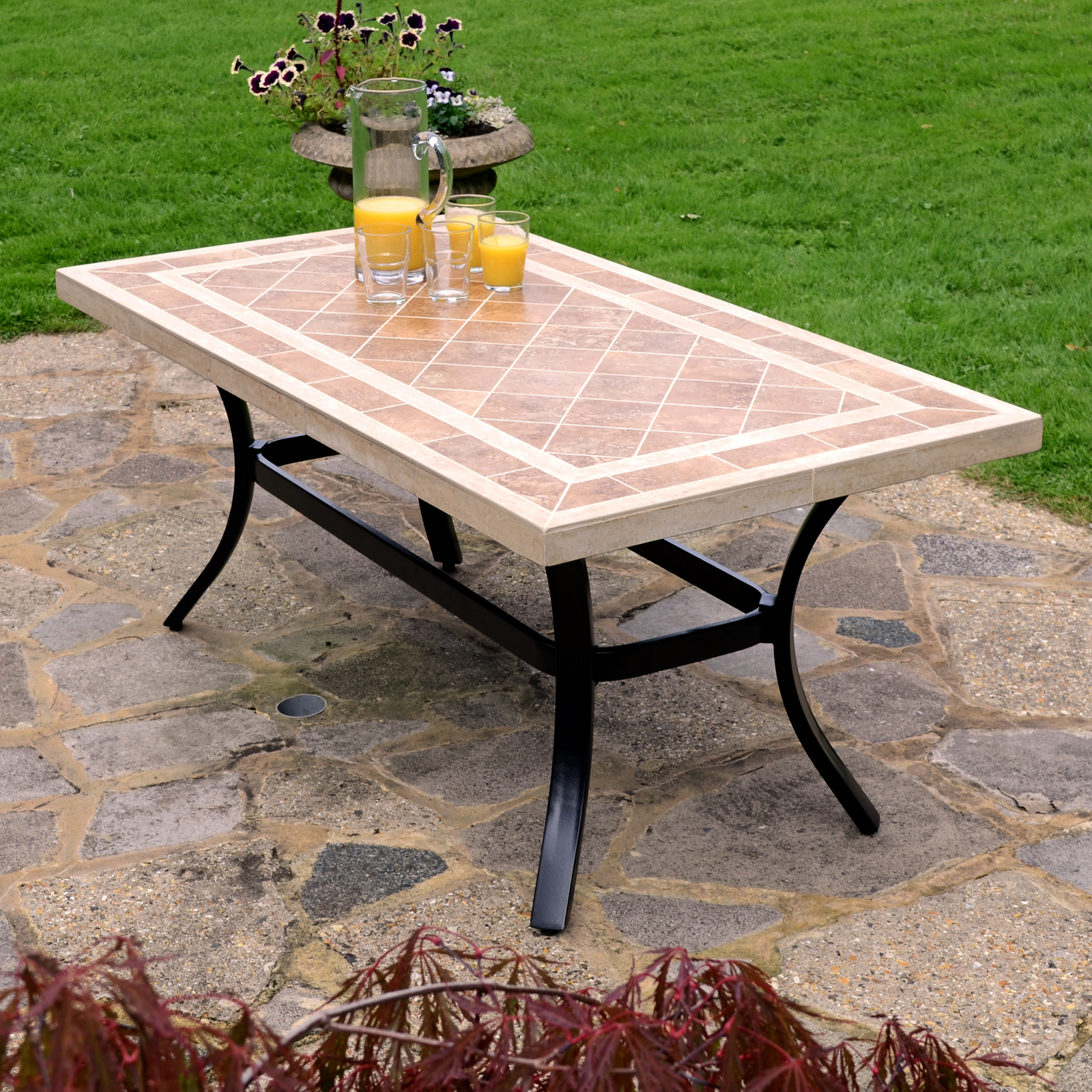 Stone and wrought discount iron coffee table