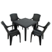 Trabella Salerno Square With 4 Sedini Chairs Set Anthracite Grey Dining Sets Trabella   