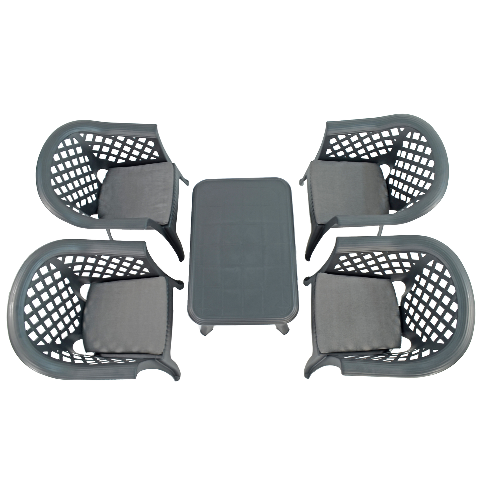 Trabella Savona Coffee Table With 4 Savona Chairs Anthracite Dining Sets Trabella   