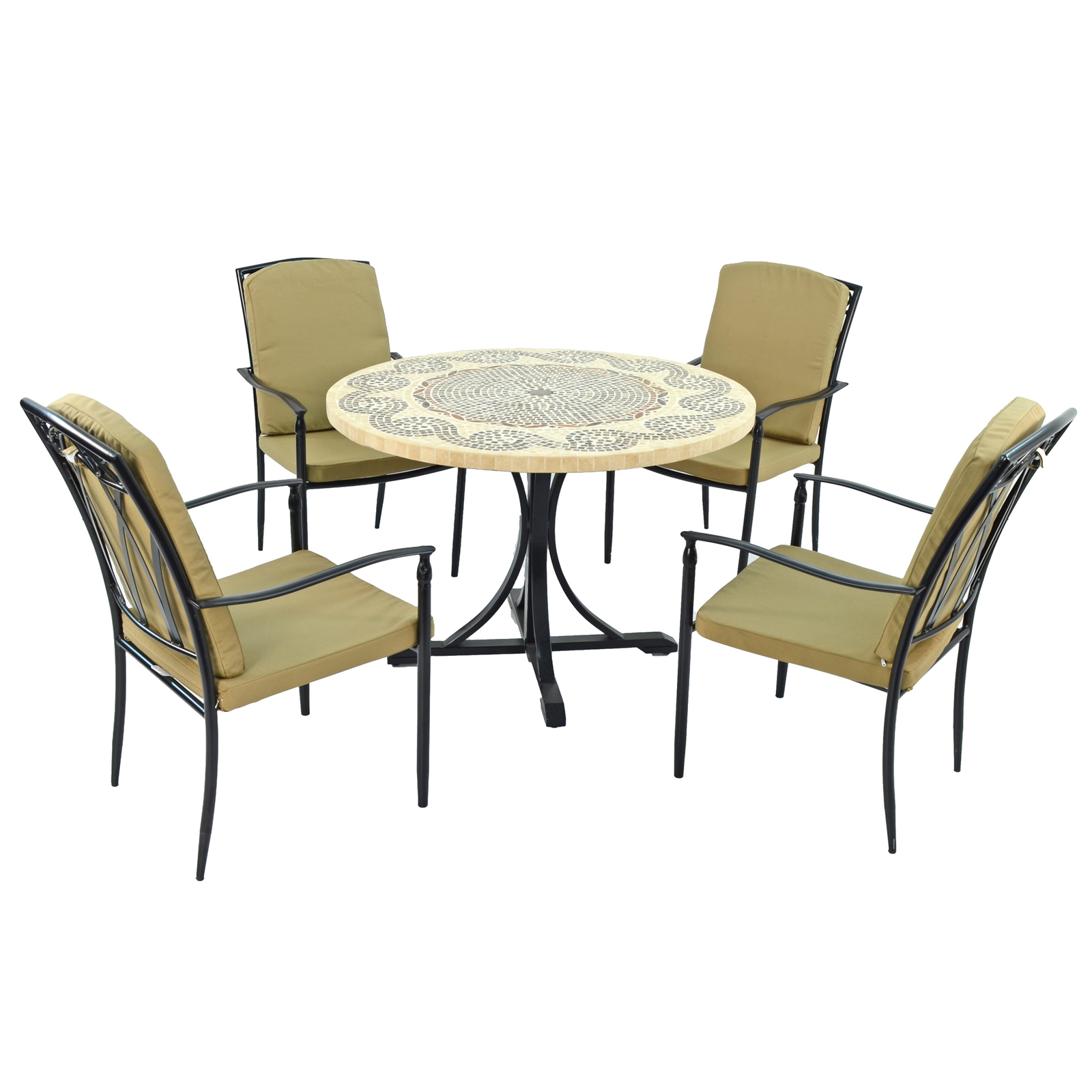 Byron Manor Avignon Garden Dining Table with 4 Ascot Deluxe Chairs Set Dining Sets Byron Manor Default Title  