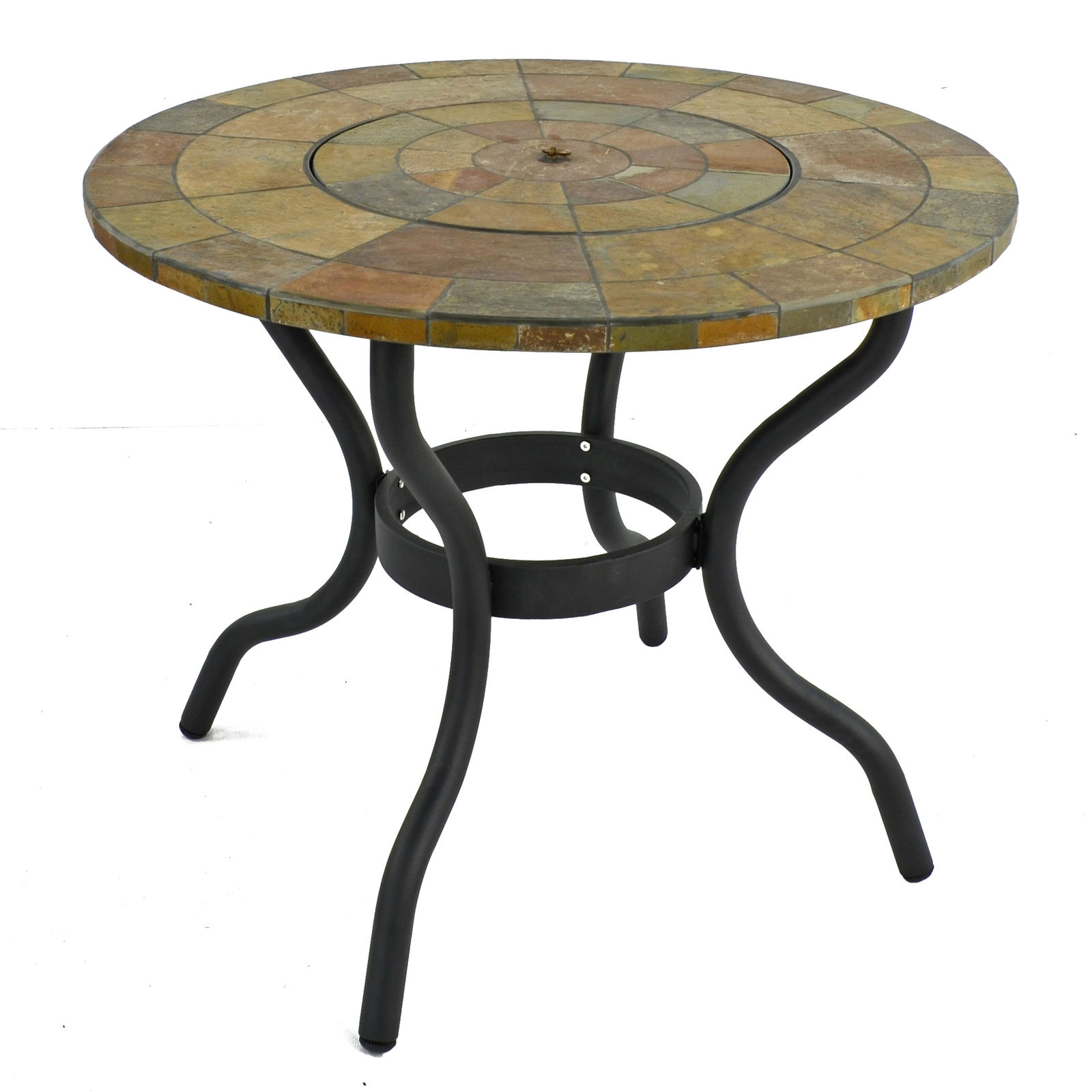 Byron Manor Bayfield Firepit Garden Patio Table with 4 Ascot Deluxe Chairs Set Dining Sets Byron Manor   