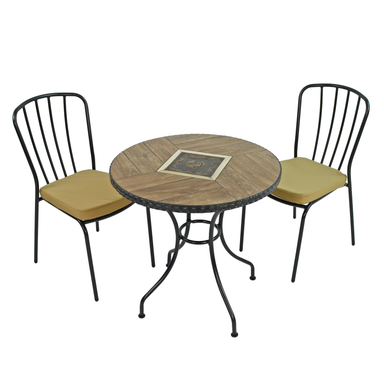Exclusive Garden Haslemere 71cm Bistro With 2 Milan Chairs Set Dining Sets Exclusive Garden   