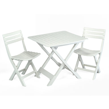 Trabella Brescia Folding Table with 2 Brescia Chairs Set White Dining Sets Trabella   