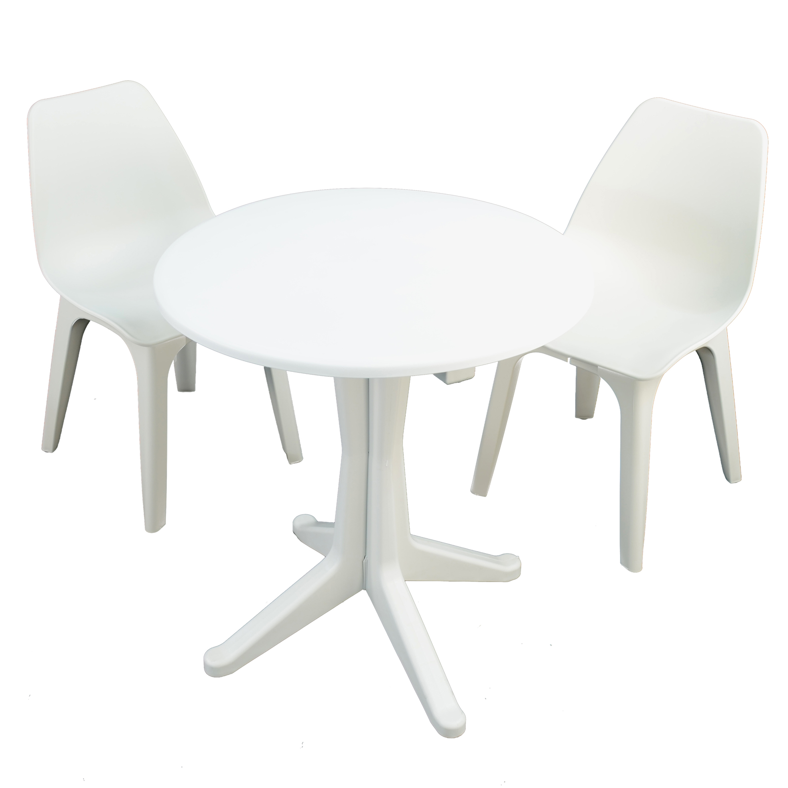 Trabella White Levante Dining Table with 2 Eolo Chairs Dining Sets Trabella   