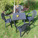 Trabella Rapino Square Table With 4 Pineto Chairs Set Anthracite Grey Dining Sets Trabella   