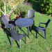 Trabella Revello Round Table With 4 Parma Chairs Set Anthracite Grey Dining Sets Trabella   