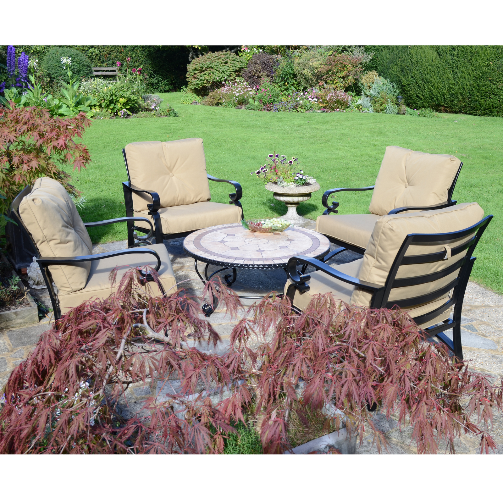 Exclusive Garden Richmond 91cm Coffee Table With 4 Windsor Lounge Chair Set Dining Sets Exclusive Garden   