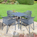 Nardi Clip 70cm Garden Resin Table with 4 Net Chair Set in Anthracite Grey Dining Sets Nardi   