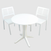 Trabella White Levante Dining Table with 2 Mistral Chairs Dining Sets Trabella   