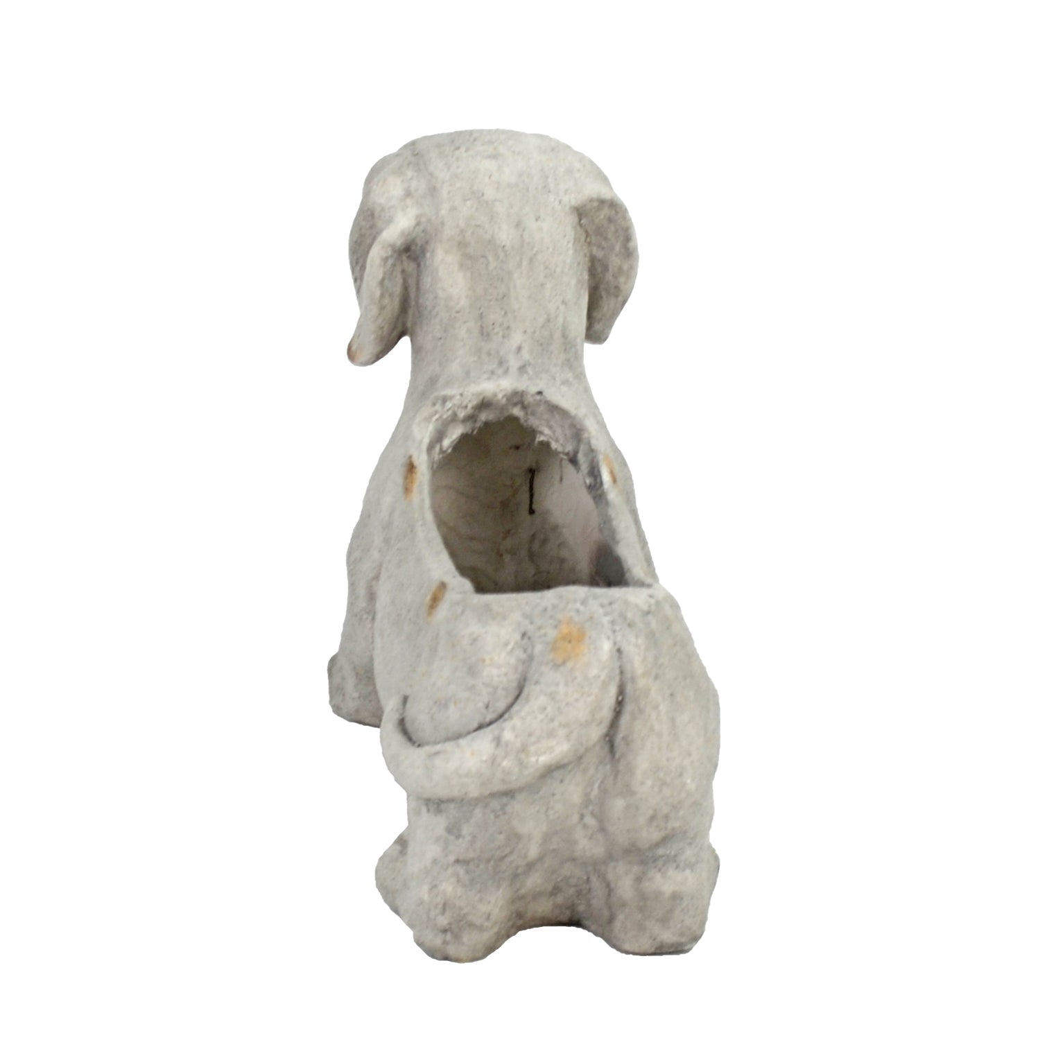 Solstice Sculptures Sausage Dog Planter 30cm Weathered Stone Effect Statues Solstice Sculptures   