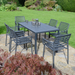 Nardi Cube Garden Table with 6 Doga Chair Set in Anthracite Grey Dining Sets Nardi   
