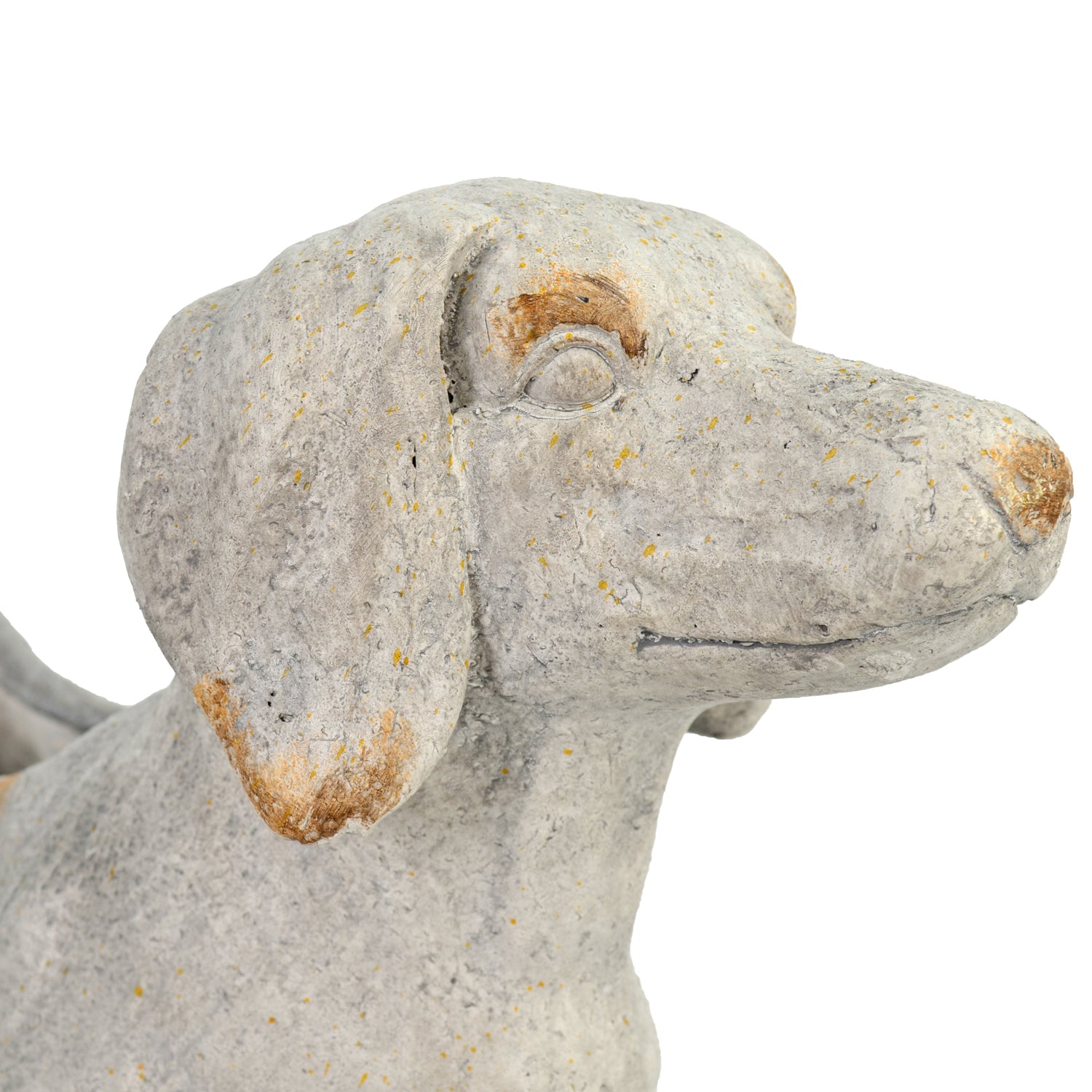 Solstice Sculptures Sausage Dog Planter 30cm Weathered Stone Effect Statues Solstice Sculptures   