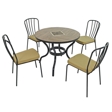 Exclusive Garden Haslemere 91cm Patio with 4 Milan Chairs Set Dining Sets Exclusive Garden   