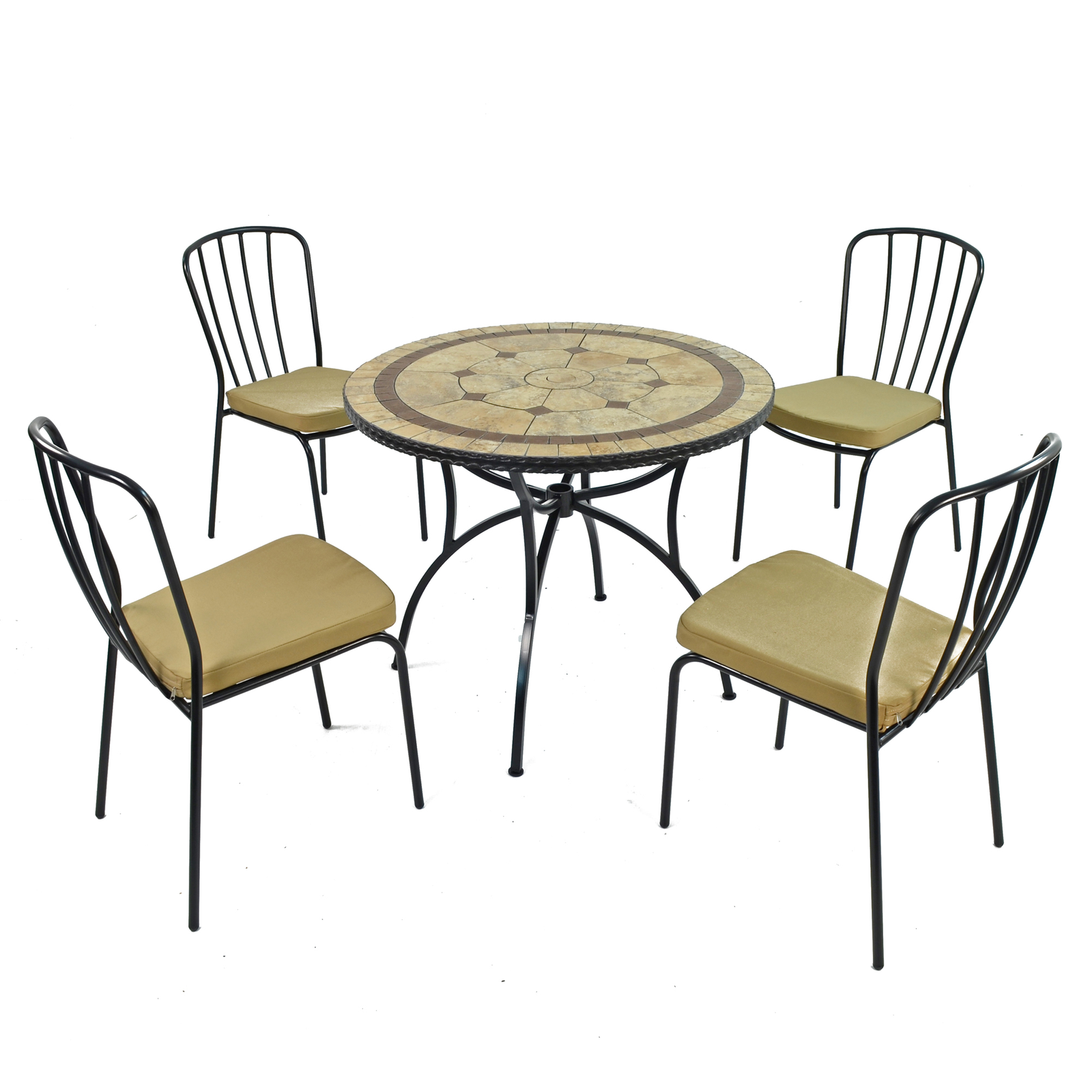Exclusive Garden Richmond 91cm Patio With 4 Milan Chairs Set Dining Sets Exclusive Garden   